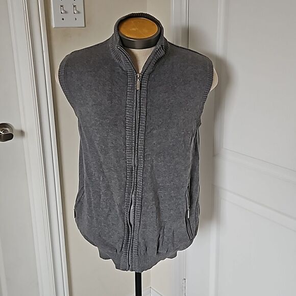 Frontline Men's Zip-Up Vest Gray Large - Picture 1 of 16